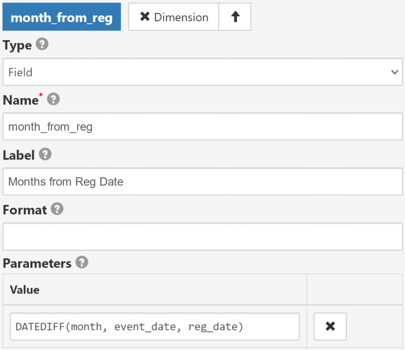 Configure SQL-calculated dates difference in months dimension