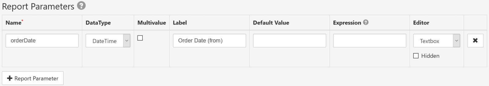 Cube parameters setup