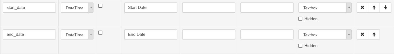 Data range filter with start-end parameters